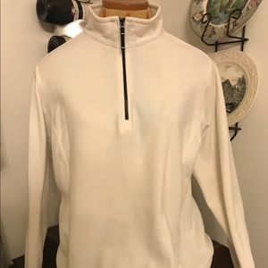 Lands End long sleeve fleece white sweatshirt